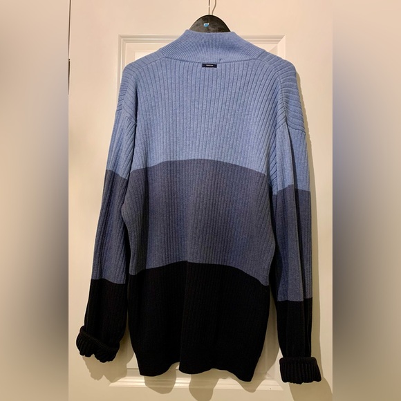 LN NAUTICA MENS COLOR BLOCK SWEATER. HALF ZIP FRONT COLLAR, LONG SLEEVES. - Picture 4 of 8